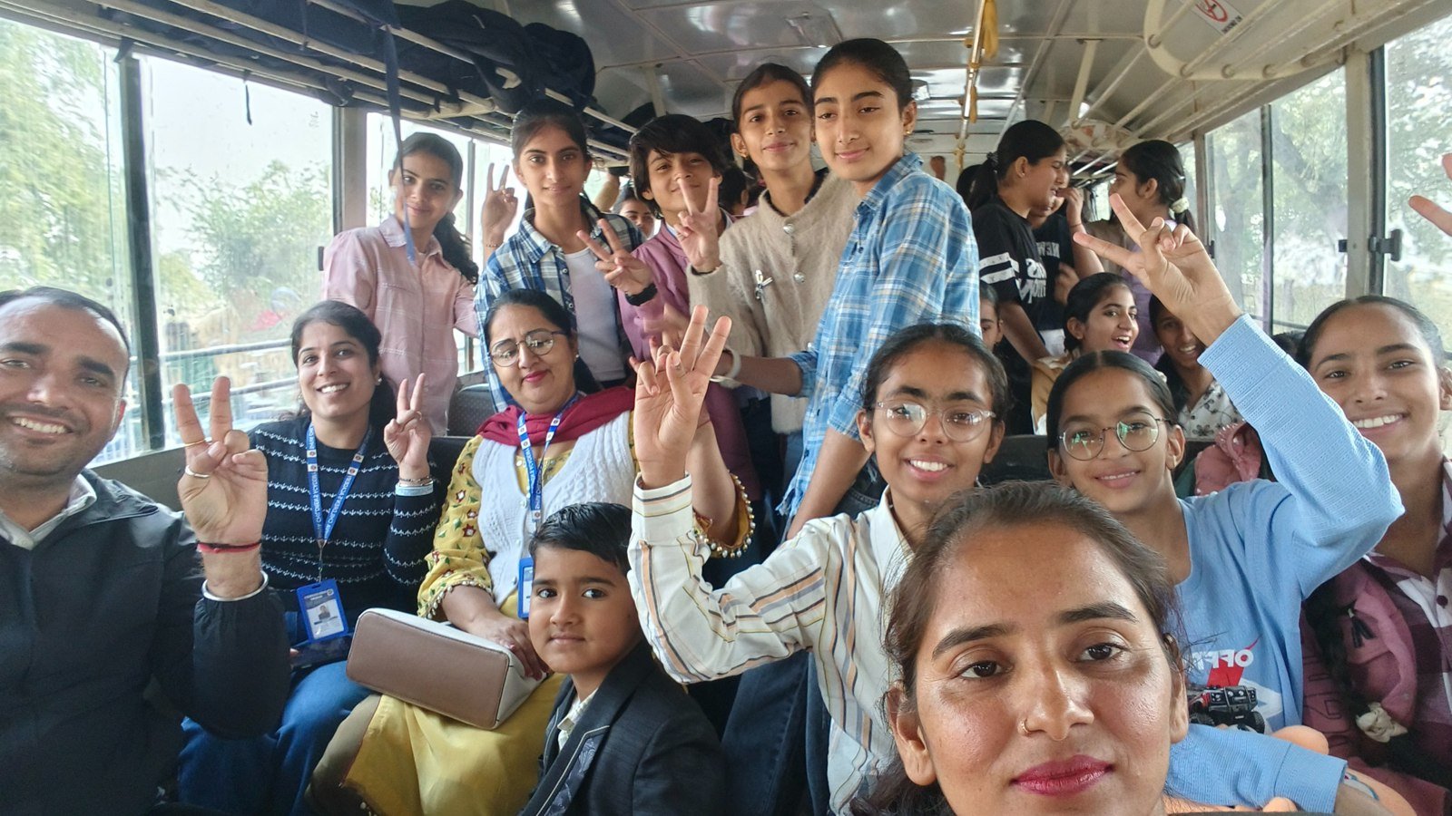 Students and teachers travelling together