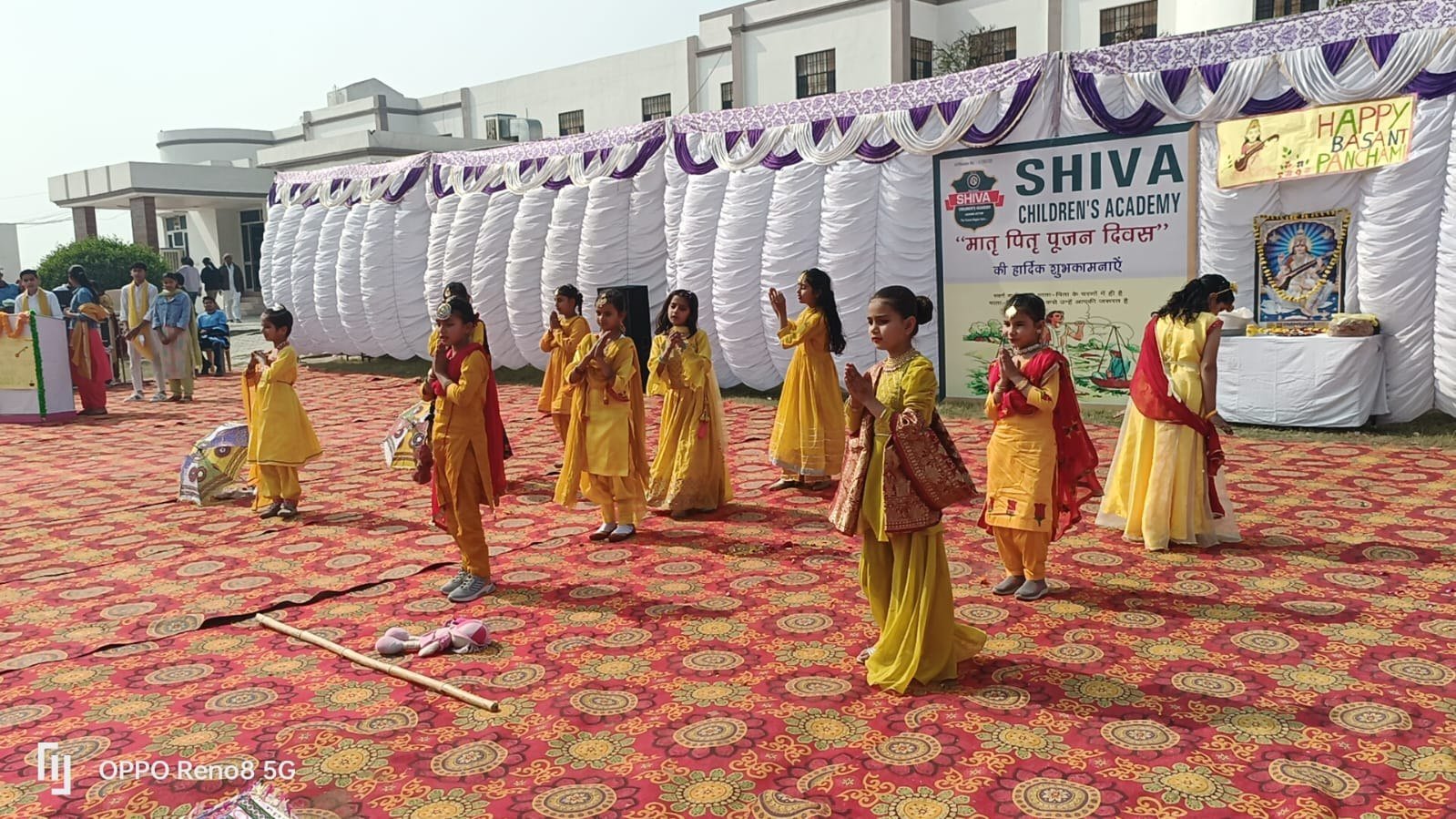 Students performing at a school event